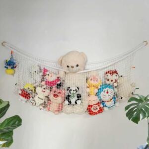 벽걸이형 인형 망 정리함 소품 행거 꽂이 45x100cm 메쉬 보관 수납함 네트망