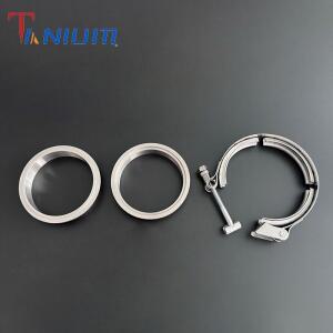 32-127mm 티타늄 배기 파이프 플랜지 남성 + V-밴드 자동차 용 스테인레스 스틸 클램프 튜브 커넥터 포함