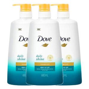 도브 데일리 샤인 샴푸 680ml 3개