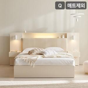 [삼익가구]SAMICK 더메인 LED 프리미엄 가죽헤드 수납 호텔 침대(매트제외-퀸)