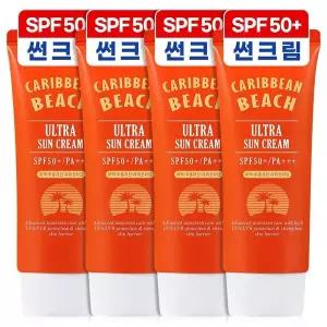 [터치미]캐리비안비치 울트라 선크림 썬크림 자외선차단제 60ml 4개 SPF50+ PA+++ / 혼합자차