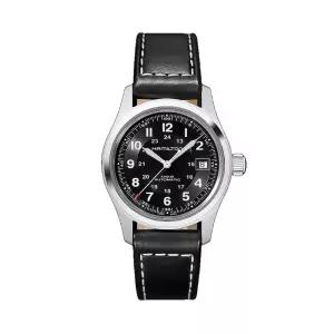 해밀턴 H70455733 카키필드 남성 가죽 오토매틱 38mm