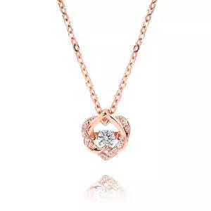 [하나다이아몬드]1부 랩다이아몬드 14k 18k 하트 댄싱스톤 데일리 목걸이 카밀라 HNLDN0126