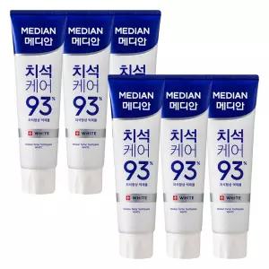 메디안 치석케어 화이트 치약 120g x6개