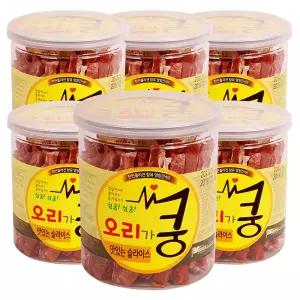 쿵간식 강아지 육포 통간식, 오리가 쿵 슬라이스, 200g, 6개