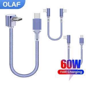 10CM 20CM 짧은 USB C 케이블 이중 엘보 60W 타입 to 고속 충전 (아이폰 15 16, 화웨이, 삼성, 샤오미용)