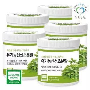100 국내산 유기농 신선초 분말 100gx5통 명일엽 차 그린 야채 가루 녹색 파우더