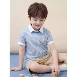 [BEANPOLE KIDS] [Essential] 달이 포인트 멀티 스트라이프 티셔츠  블루 (BI6342GE1P)