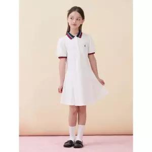 [BEANPOLE KIDS] 티핑 포인트 반소매 피케 원피스  화이트 (BI6371G021)