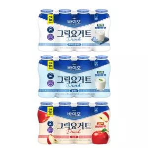 매일바이오 그릭요거트 드링크(150mlX4입) 무가당2개+플레인2개+사과2개 냉장무료배송