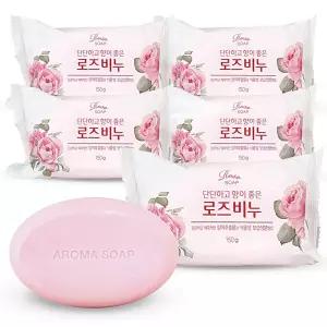샤워비누 세수비누 향이 동서씨앤지 목욕탕비누 좋은 로즈 세수 세안 비누 150g 5개 세안비누