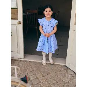 [BEANPOLE KIDS] [다리아송] 러블리 프릴 포인트 시어서커 원피스 - 스카이 블루 (BI6471G91Q)