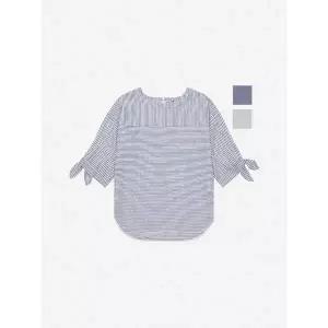 [뱅뱅]여성 스트라이프 소매리본 블라우스 NSJ336 _P424263563