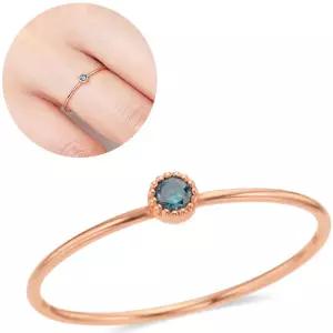 14K 18K 골드 2mm 청다이아몬드 와이어 밴드 반지 기념일 생일 선물