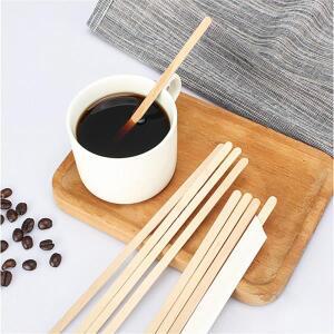 100pcs 단일 포장 커피 나무 교반기 일회용 막대 14cm/19cm 스틱 차
