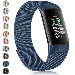 Fitbit Charge 6 용 마그네틱 스트랩 팔찌 액세서리 시계 밴드 교체 금속 밀라노 루프 손목