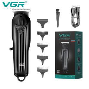 VGR 남성용 전문 헤어 클리퍼 T-블레이드 커팅 머신 0mm LED 디스플레이 이발 V-982