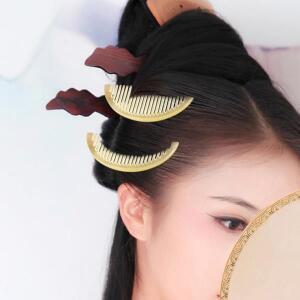 천연 뿔 헤어 빗 레트로 스타일 정전기 방지 마사지 미용 도구 편안한 두피 탈모 감소 핸드헬드