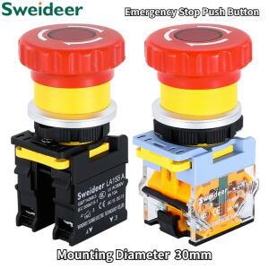 비상 정지 푸시 버튼 스위치 버섯 헤드 전원 제어 전기 스타터 10A 빛 12V220V24V 30MM