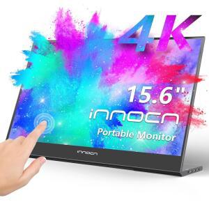 INNOCN 15.6인치 4K 휴대용 모니터 터치스크린 3840 x 2160 USB C HDMI 외장 게이밍 노트북용 보조 컴퓨터 화면 여행용 (Kickstand 포함)
