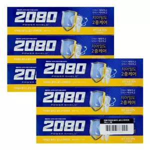 2080 파워쉴드 플러스 골드스피아민트 치약 140g X 6개 양치 고급 기능성 개운한 용품 가족 가정용 구강관