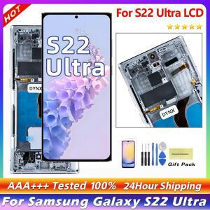 삼성 S22 울트라 LCD S908 S908B S908U S908W 용 AMOLED S22Ultra LCD 디스플레이 터치 스크린 디지타이저
