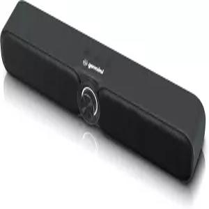 FM 라디오 USB 및 마이크로SD가 내장된 제미니 휴대용 배터리 구동 블루투스 사운드바 - 게임 책상 TV