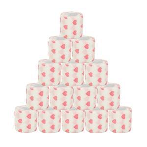 스포츠테이프 1-24PCS 화이트 러브 하트 인쇄 자체 접착식 탄력 붕대 4.8M 손가락 관절 무릎용 스포츠 랩 테이프