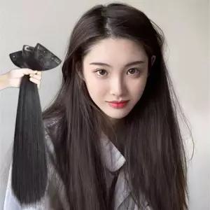 [셀러에이드]여성 긴머리 부분 가발 3개 1세트 스트레이트 웨이브 인조모 헤어