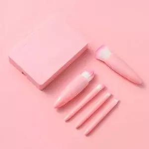 [하프클럽/]메이크업 브러쉬세트 휴대용 미니 브러시 5종 파우치 여행용