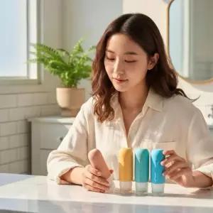 [하프클럽/]여행용 실리콘 용기 샴푸 바디워시 화장품 리필 케이스 90ml 4개