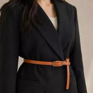 [골드스마일]여성 골드 버클 슬림 벨트 심플 데일리 원피스 청바지 가죽 벨트