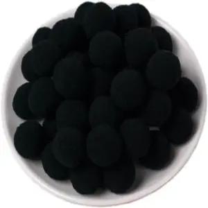 250피스 폼 블랙 0.8인치 퍼지 크래프트 DIY 아트용 소프트 플러피 퍼프 볼 및 벌크 제작 장식 용품
