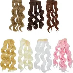 크래프티멜로디 7가지 컬러 인형 곱슬머리 가발 7Pcs 고온 섬유 헤어 익스텐션 액세서리 만들기 키트 DIY