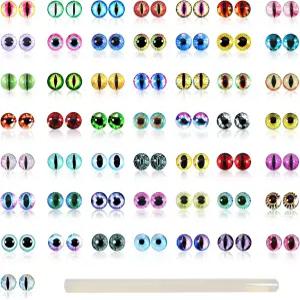 TOAOB 100개 다양한 색상의 유리 드래곤 즈 8mm 공예품 카보숑 점토 인형 제작 소품 및 DIY 보석 결과물