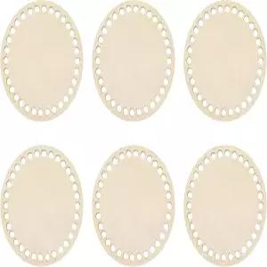 6PCS 나무 바구니 바닥 지름 4인치 코바늘 뜨개질 미완성 목재 원형 빈 직조 베이스 DIY 공예품 제작 용품