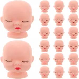 조조퍼니 20개 비닐 인형 공예용 헤드 소형 1.69인치 열쇠고리 DIY 미니 헤어 스타일링 및 장식용 용품