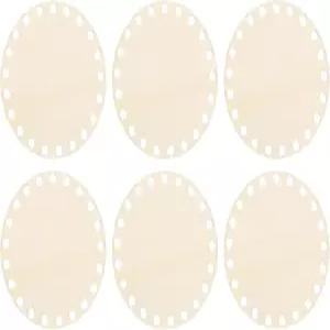 PATIKIL 4인치 지름 코바늘 바구니 바닥 6개의 원형 빈 뜨개질 나무 받침대 DIY 공예 직조 제작 용품 홈