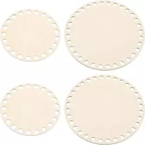 PATIKIL 4 /6 직경의 코바늘 바구니 바닥 4Pcs 원형 빈 뜨개질 나무 받침대 DIY 공예용 제작 용품 홈