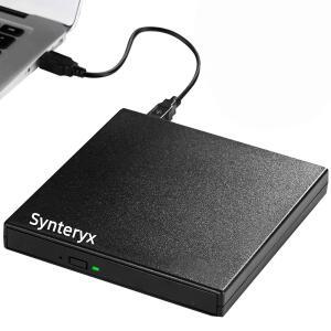 외장 CD DVD 드라이브, USB 및 Type-C 휴대용 광학 슬림 /DVD + /-RW 버너 플레이어(노트북 데스크톱 Mac Windows Linux용), 플러그 앤 플레이, 매트 블랙(매트 블랙 스퀘어)