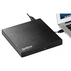 Synteryx 외장 CD DVD 드라이브 버너, 재생 및 소각 2-in-1 휴대용 슬림 /DVD + /-RW 버너 리더 USB Type-C, 노트북 데스크톱 PC Mac Windows Linux macOS용 Writer Player