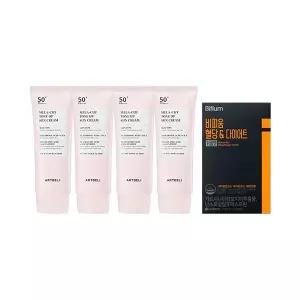 아트델리 톤업 선크림 50ml x4 + 비피움 다이어트커피 28포(한정수량)