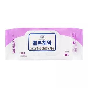 엘븐헤임 빅사이즈 물티슈 80매 /엠보싱/저자극