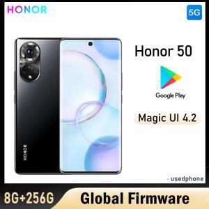 HONOR 50 5G 스마트폰 글로벌 펌웨어 6.57인치 4300mAh 후면 카메라 108MP RAM 8GB ROM 256GB 중고폰