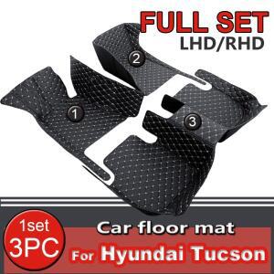 Hyundai Tucson NX4 하이브리드 버전 2022-2023 용 맞춤형 RHD 자동차 바닥 매트 더러운 내구성 가죽 카펫