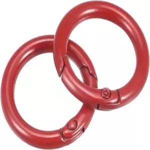 메탈릭시 트리거 스프링 O 링(27mm/ 1.06인치) 4개 원형 스냅 버클 후크 클립 - 공예품이나 장식용 빨간색