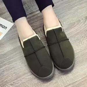 캔버스화 스타일 여성 단화 털신 모카신 데일리 겨울 데이트