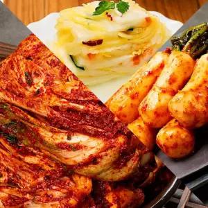 Fresh 자연락 전라도 모든재료 국내산 포기김치혼합세트 (포기3kg+총각3kg+백김치3kg)