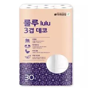 화장지30롤 미래생활 잘풀리는집 룰루 데코 3겹 30롤 22m