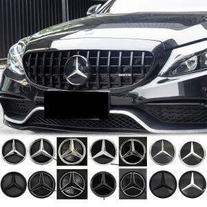 메르세데스 호환 A B C E S R GL ML SL 클래스 W205 W176 W212 그릴 엠블럼 글로시 블랙 스타 로고 1개